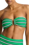 Sea Level Voyage U-bar Bandeau Bikini Top In Green
