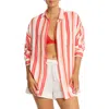 Sea Level West Coast Beach Stripe Cover-up Shirt In Multi