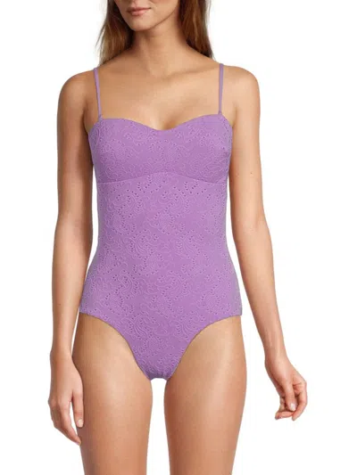 Sea Level Women's Sweetheart Schiffli One Piece Swimsuit In Lavender