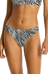 Sea Level Zebralis Rio Bikini Bottoms In Black