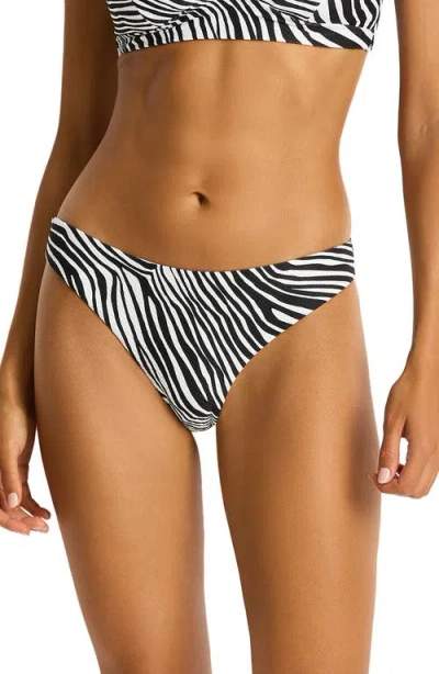 Sea Level Zebralis Rio Bikini Bottoms In Black