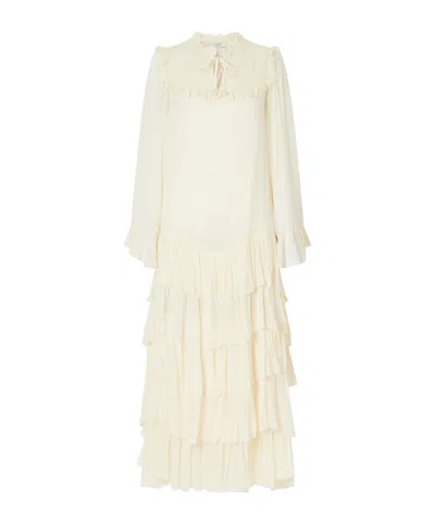 Sea Light Chiffon Dress In White