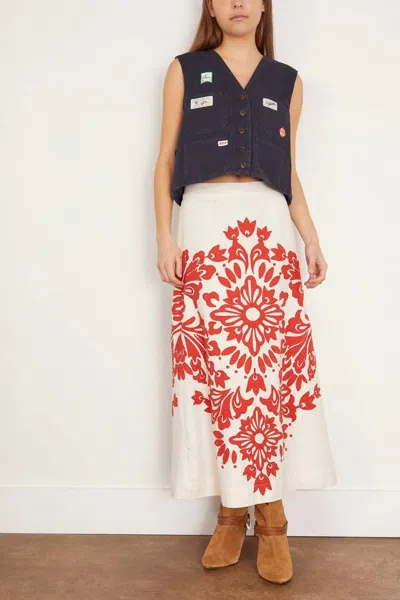 Sea Liliana Applique Skirt In Red In Blue