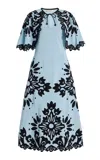 Sea Liliana Appliquéd Crepe Midi Dress
