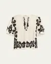 Sea Liliana Short-sleeve Appliqué Top