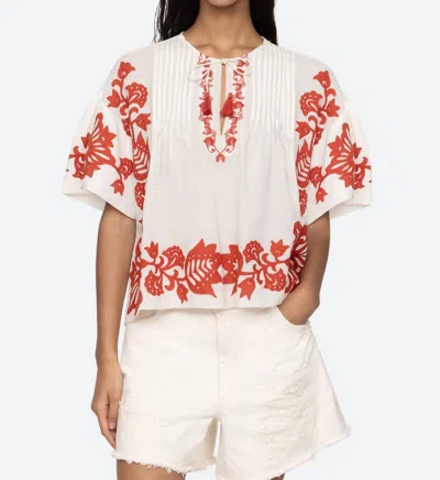 Sea Liliana Short Sleeve Top In Red