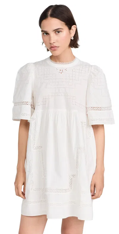 Sea Lilith Crochet-trimmed Cotton-voile Mini Dress In Ivory | ModeSens