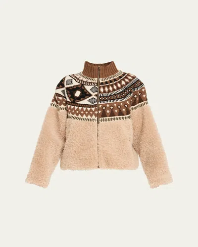 Sea Linea Fair Isle Combo Jacket In Neutral