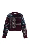 Sea Linea Fair Isle Wool Cardigan In Animal Print
