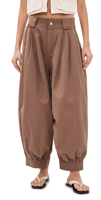 Sea Lois Twill Pants Taupe In Brown