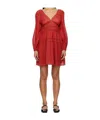 Sea Long Sleeve Dress In Red