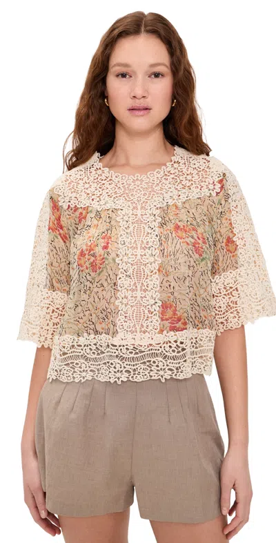 Sea Luisa Print Top Cream In White