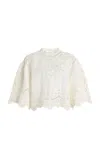 Sea Lula Embroidered Linen-blend Top In White