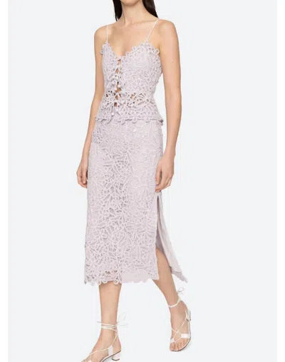 Sea Lyla Soutache Midi Skirt In Lilac In Purple