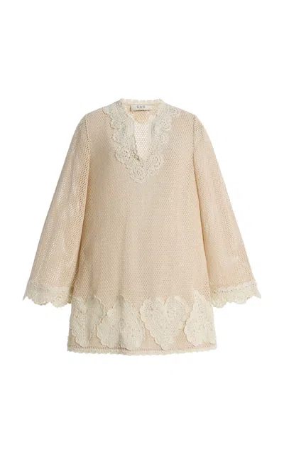 Sea Madelyn Crocheted Cotton Coverup In Nude