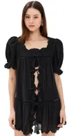 Sea Mae Short Sleeve Coverup Dress Black In Black