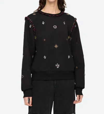 Sea Maja Embroidery Sweatshirt In Black