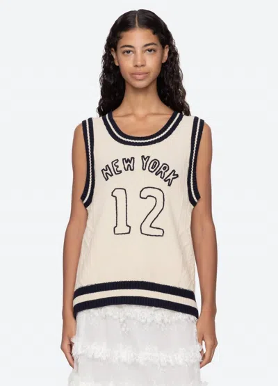 Sea Maren Knit Tank Vest In Cream In Neutral
