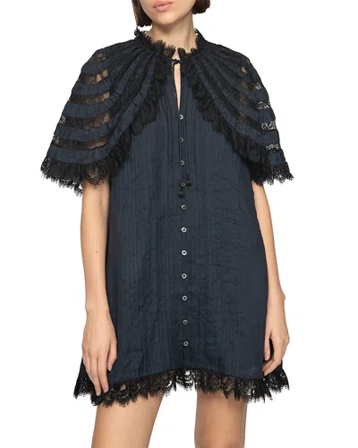 Sea Margaret Capelet Mini Dress In Blue