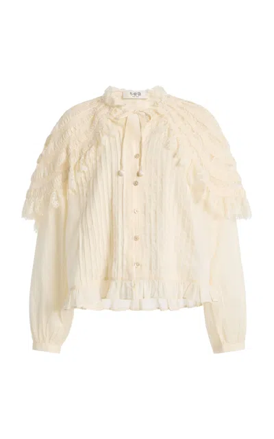 Sea Margaret Cotton Capelet In Ivory