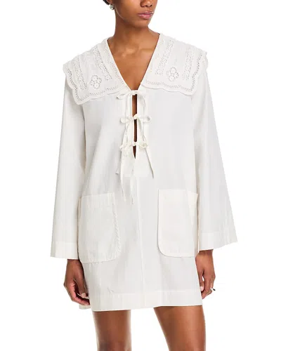 Sea Marie Embroidered Dress In White