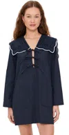 Sea Marie Embroidery Dress Navy In Blue