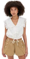 Sea Marie Embroidery Vest White