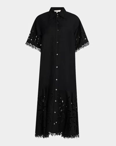 SEA MARJA EMBROIDERED SHIRTDRESS