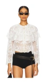 Sea Marja Embroidery Capelet Blouse In White