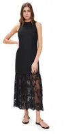 Sea Marja Embroidery Mesh Combo Tank Dress Black In Black
