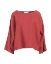 Sea Me Happy Woman Top Rust Size Onesize Cotton In Red