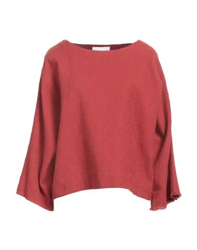 Sea Me Happy Woman Top Rust Size Onesize Cotton In Red