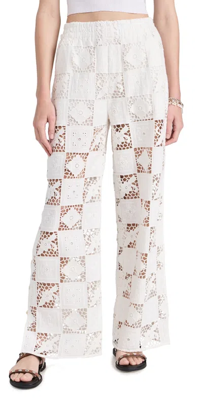 Sea Melia Embroidery Trousers White