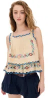 Sea Melina Embroidered Tank Top In Ecru