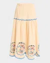 Sea Melinda Embroidered Midi Skirt In Ecru