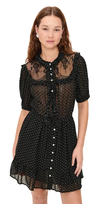 Sea Melody Polka Dot Dress Black