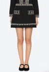 Sea Mille Embroidery Mini Skirt In Black In Black