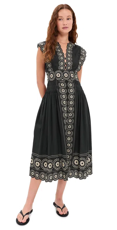 Sea Mirabel Print Midi Dress Black