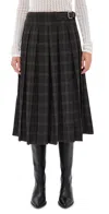 Sea Monroe Wool Plaid Belted Pleat Skirt Multi In Multi