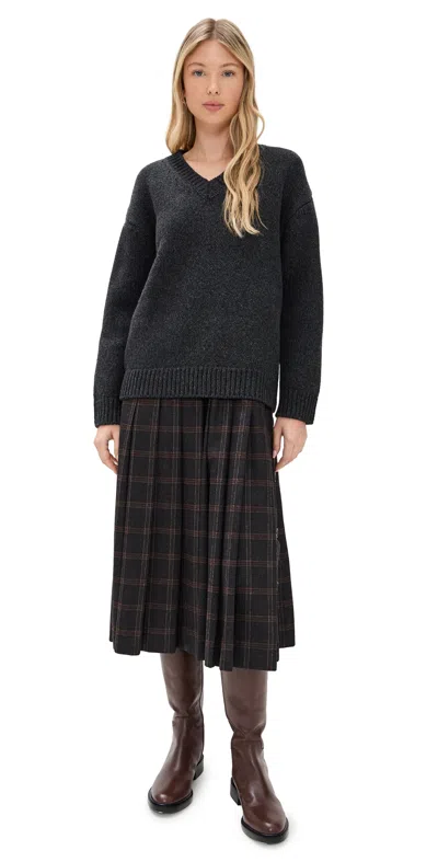 Sea Monroe Wool Plaid Combo Sweater Dress Multi In Black