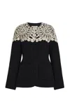 Sea Nara Crochet-detailed Wool Jacket In Black