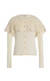 Sea Nara Crochet-trimmed Wool Cardigan In White