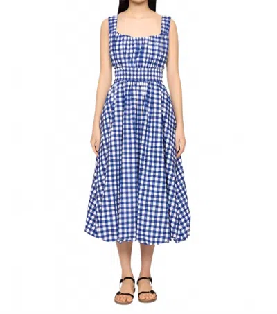 SEA NECI GINGHAM TANK DRESS IN NAVY