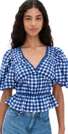 Sea Neci Gingham V Neck Top Multi In Multi