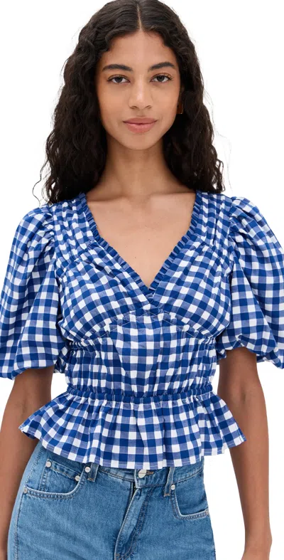 Sea Neci Gingham V Neck Top Multi