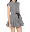 Sea Neci Gingham T-shirt Bubble Mini Dress Multi In Black