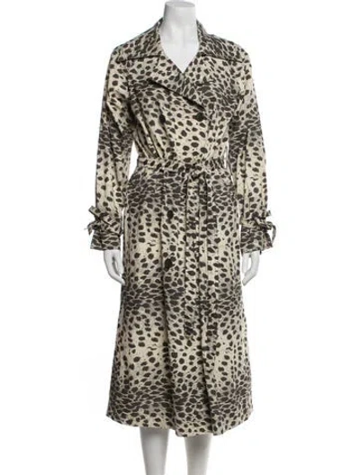 Pre-owned Sea New York Animal Print Trench Coat W/ Tags In Neutrals