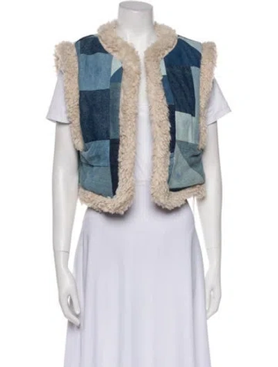Pre-owned Sea New York Colorblock Pattern Vest In Blue