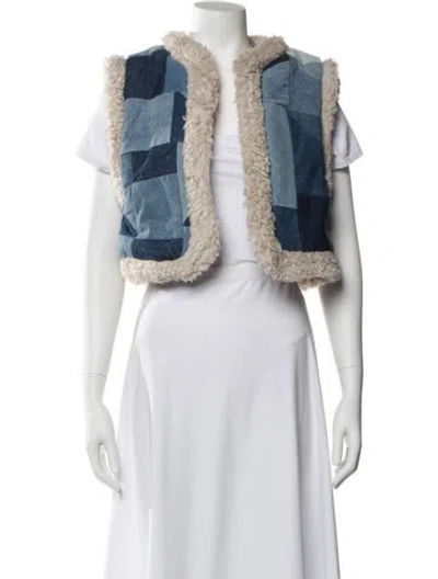 Pre-owned Sea New York Colorblock Pattern Vest In Blue