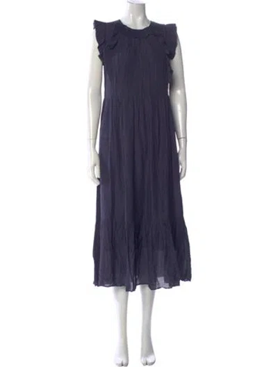 Pre-owned Sea New York Crew Neck Long Dress In Blue